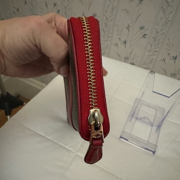 Coach Brown Monogram with Red Trim Wallet - Picture 3 of 16